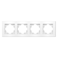 Рамка четырехместная горизонтальная серия Афина белая (еврослот) UNIVersal A0046