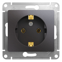 GLOSSA розетка с заземлением графит Systeme Electric GSL001343