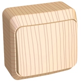 ЭТЮД Переключатель одноклавишный наружный сосна Systeme Electric BA10-004D