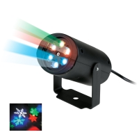 Светодиодный светильник-проектор Проекция снежинки RGB Кабель с вилкой 220В ULI-Q306 4W/RGB BLACK SNOWFLAKE Uniel UL-00001187