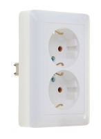 ХИТ Розетка двойная скрытая белая с заземлением без шторок 16А 250В Systeme Electric RS16-236-B