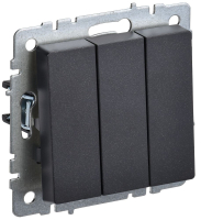 BRITE Выключатель трехклавишный 10А ВС10-3-0-БрЧ черный IEK BR-V30-0-10-K02