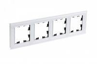 Рамка четырехпостовая ATLASDESIGN NATURE, СТЕКЛО БЕЛЫЙ Systeme Electric ATN320104