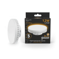 Лампа светодиодная LED 12 Вт 1000 Лм 3000К теплая GX70 таблетка Black Gauss GAUSS 131016112