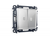 Комплект механизма 2-кл выключателя с подсветкой Ambrella Volt Alfa MA404015