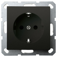 Розетка SHUKO Jasmart с защитными шторками 16A 250V 2P+T черный матовый (soft touch) G5501PB