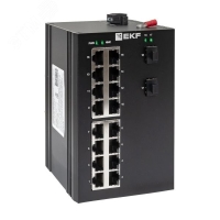 Коммутатор промышленный неуправляемый U-2GX/SFP-16GT, 2 порта 1000Base-X SFP, 16 портов 10/100/1000Base-T(X) RJ45, монтаж на динрейку TSX EKF TSX-U-2GX/SFP-16GT