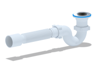 Сифон для душевого поддона АНИ 1 1/2' х 40 с выпуском и переливом с гибкой трубой 40х50 АНИ пласт E115