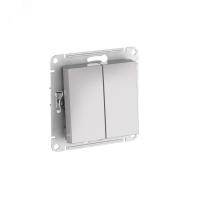 ATLASDESIGN AQUA 2-клавишный ВЫКЛЮЧАТЕЛЬ IP44, с  х.5, 10АХ, быстрозажимные клеммы, АЛЮМИНИЙ Systeme Electric ATN440351S
