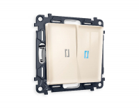 Комплект механизма 2-кл выключателя с подсветкой Ambrella Volt Alfa MA304020