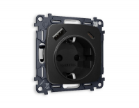 Комплект механизма розетки 2USB A+C 20W (быстрая зарядка) с/з Ambrella Volt Omega MO810010