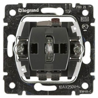 Выключатель одноклавишный 2-полюсный Legrand Galea Life 10A 250V с подсветкой 775822