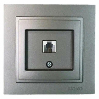 Розетка телефонная Rj45 Cat3 Mono Electric Despina антрацит 102-242405-124