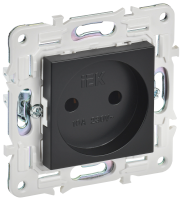 SKANDY Розетка без заземления без защитных шторок 10А SK-R02Bl черный IEK SK-R10-10-K02