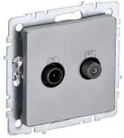 BRITE Розетка двойная TV+SAT РТВ/РСп12-БрА алюминий IEK BR-AF20-O-K47