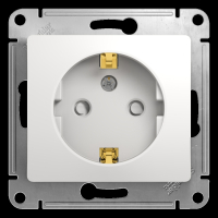 GLOSSA Розетка с заземлением со шторками в рамку белая Systeme Electric GSL000145