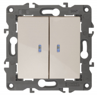 Выключатель двойной с подсветкой Эра 14-1105-02 Б0034238