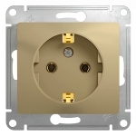GLOSSA Розетка с заземлением в рамку титан Systeme Electric GSL000443