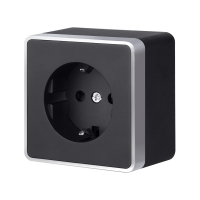 Розетка с заземлением и шторками Werkel Gallant (черный с серебром) W5071134 4690389164569 a051148