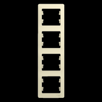 GLOSSA Рамка 4 поста вертикальная бежевая Systeme Electric GSL000208