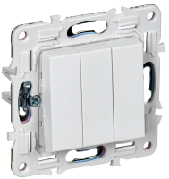 SKANDY Выключатель 3-клавишный 10А SK-V11W арктический белый IEK SK-V30-0-10-K01