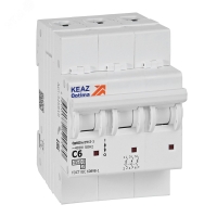 Выключатель автоматический трехполюсный 6А C 4.5кА AC OptiDin BM63-3C6-4.5-УХЛ3 КЭАЗ 326810