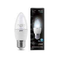 Лампа светодиодная Gauss Candle Crystal Clear E27 4W 4100K свеча прозрачная 103202204