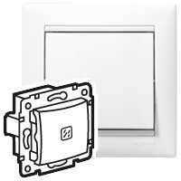 Выключатель одноклавишный, в рамку, с подсветкой, белый Legrand 694261
