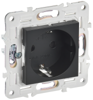 SKANDY Розетка с заземлением с защитными шторками 16А SK-R04Bl черный IEK SK-R14-16-K02