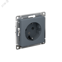 Розетка ATLASDESIGN с заземлением 16А механизм грифель Systeme Electric ATN000743