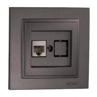 Розетка компьютерная Rj45 Cat6 Mono Electric Despina графит 102-202005-125