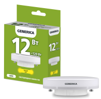 Лампа светодиодная T80 таблетка 12Вт 230В 3000К GX53 GENERICA IEK LL-T80-12-230-30-GX53-G