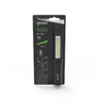Ручной светодиодный фонарь Gauss от батареек 90х25 200 лм GF109 GAUSS