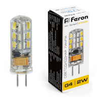 Лампа светодиодная LED 2вт 12в G4 теплый капсульная FERON LB-420 25858