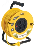 Удлинитель силовой 4 розетки шнур 30м ПВС 2х0.75 УК30 с термозащитой IEK WKP23-06-04-30