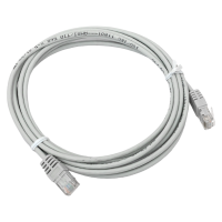 Патч-корд TERACOM Cat.5E (1Гбит/с) неэкранированный UTP оболочка PVC серый (3м) EKF TRC-5EUTP-PVC-3M-GY