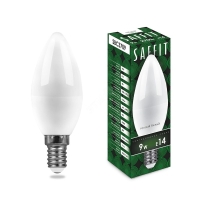 Лампа светодиодная LED 9вт Е14 теплый матовая свеча SAFFIT SBC3709 55078