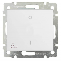 Выключатель одноклавишный двухполюсный Legrand Valena 10A 250V IP44 белый 770092