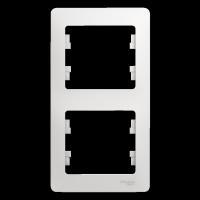 GLOSSA Рамка 2 поста вертикальная белая Systeme Electric GSL000106