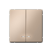 ARTGALLERY 2-клавишный выключатель с подсветкой, сх.5а, 10АХ, механизм, песочный Systeme Electric GAL001253