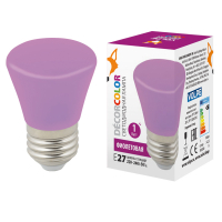 Лампа светодиодная Volpe Decor color LED-D45-1W/PURPLE/E27/FR/С BELL UL-00005644