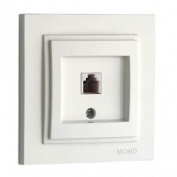 Розетка телефонная Rj45 Cat3 Mono Electric Despina белый 102-190005-124