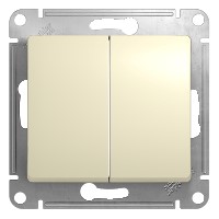 GLOSSA Переключатель двухклавишный в рамку бежевый сх.6 Systeme Electric GSL000265