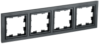 BRITE Рамка 4 поста РУ-4-БрЧ черный IEK BR-M42-K02