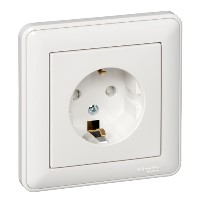 W59 Розетка скрытая с заземлением  бежевая Systeme Electric RS16-152-28