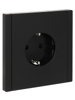 FORTE&PIANO Розетка 1-местная с заземлением с защитными шторками безвинтовое крепление 16А FP113 черный IEK FP-R14-16-1-K02