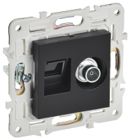 SKANDY Розетка двойная TV+RJ45 кат.5E SK-A14Bl черный IEK SK-AK20-1-K02