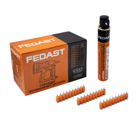 Гвозди 3.0х22 мм для монтажного пистолета с кованым наконечником Bullet point (1000 шт/уп + газовый баллон) Fedast fd3022mgbpfc