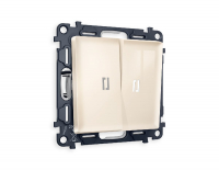 Комплект механизма 2-кл выключателя с подсветкой Ambrella Volt Alfa MA304015