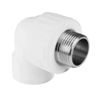 Угольник 25 х 3/4' НР комбинированный, полипропиленовый, белый PRO AQUA PA27014P